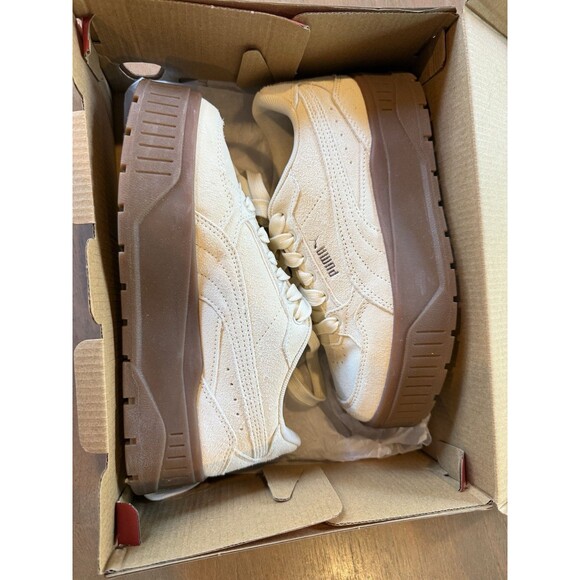 Puma Sneaker Karmen II Idol Size 4.5 M Jr. Ivory Silver Kids Platform Off White - Picture 2 of 11